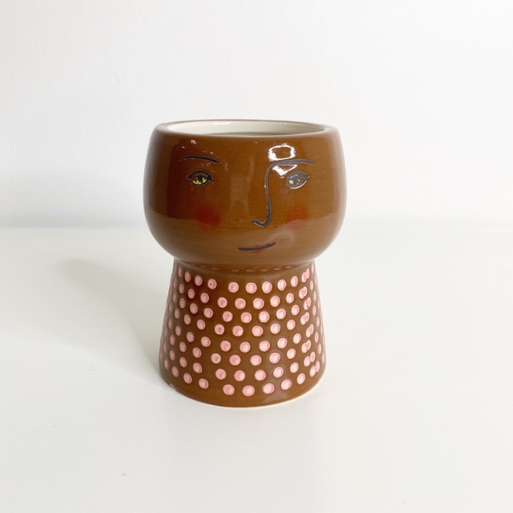 Opalhouse stoneware 4" family planter brown boho - Picture 7 of 8